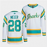 Men's San Jose Sharks #28 Timo Meier White 2022 Reverse Retro Stitched Jersey Dzhi,baseball caps,new era cap wholesale,wholesale hats